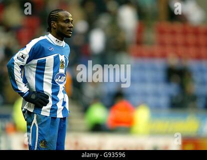 Calcio - fa Barclays Premiership - Wigan Athletic v West Bromwich Albion - JJB Stadium. Pascal Chimbonda di Wigan Athletic Foto Stock