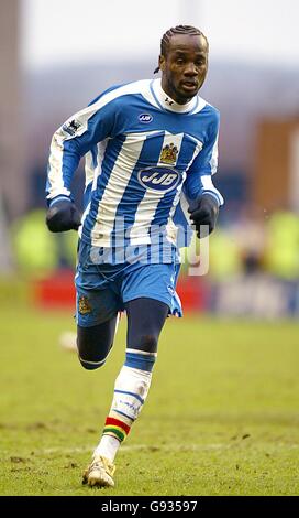 Calcio - fa Barclays Premiership - Wigan Athletic v West Bromwich Albion - JJB Stadium. Pascal Chimbonda di Wigan Athletic Foto Stock