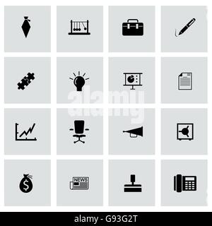 Vector business nera set di icone Illustrazione Vettoriale
