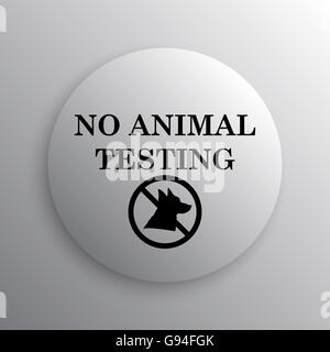 Nessuna sperimentazione animale icona. Pulsante Internet su sfondo bianco. Foto Stock
