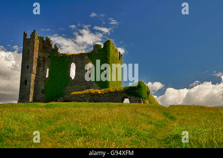 Ballycarbery Castle, vicino a Cahersiveen, Ring of Kerry, Iveragh peninsula, nella contea di Kerry, Irlanda Foto Stock