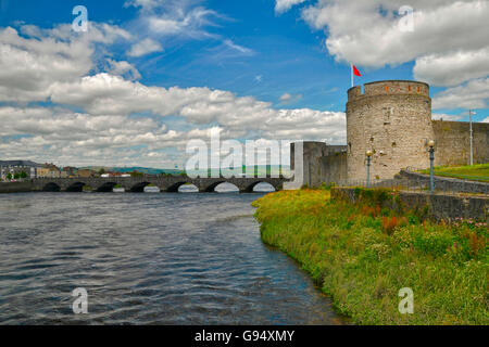 Il re Giovanni il Castello, Limerick, County Limerick, Irlanda Foto Stock