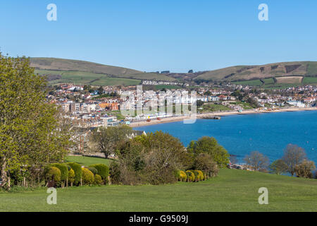 Inghilterra Dorset Swanage vista generale da South West Coast Path Adrian Baker Foto Stock