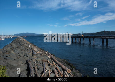 Struttura di frangionde a Campbell River sull isola di Vancouver British Columbia Canada. SC0 10,534 Foto Stock