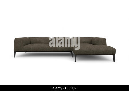 Isolare il grande divano con ombra su sfondo bianco. 3D render Foto Stock