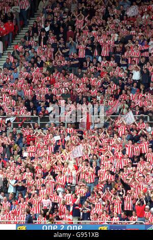 I fan di Sunderland festeggiano la vittoria del campionato Nationwide League Foto Stock