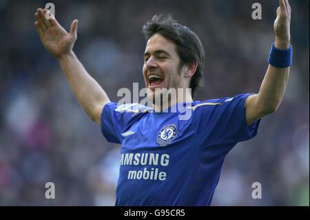 Calcio - fa Barclays Premiership - West Bromwich Albion v Chelsea - The Hawthorns. Joe Cole di Chelsea celebra il suo obiettivo Foto Stock