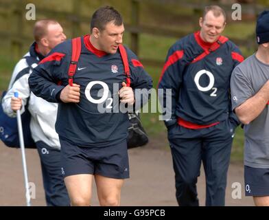 Inghilterra Rugby team training Foto Stock