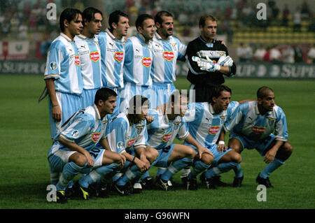 Calcio - UEFA Super Cup - Lazio / Manchester United. Gruppo del Lazio Foto Stock
