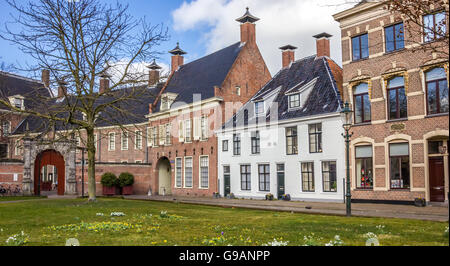 Le vecchie case al Martinihof a Groningen, Paesi Bassi Foto Stock