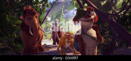 Ice Age: Rotta di collisione è una imminente 2016 American 3D calcolatore-animated commedia film prodotto dalla Blue Sky Studios. Questa fotografia è per il solo uso editoriale ed è il copyright del film company e/o il fotografo assegnato dal film o società di produzione e può essere riprodotto solo da pubblicazioni in congiunzione con la promozione del film di cui sopra. Un credito per il film company è richiesto. Il fotografo deve anche essere accreditato quando noto. Foto Stock