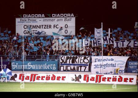 Calcio - Bundesliga Divisione 2 - Chemnitzer / Energie Cottbus. I fan di Chemnitzer Foto Stock