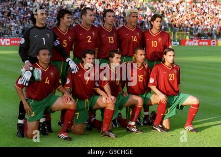 Calcio - Euro 2000 - Semifinale - Francia / Portogallo. Gruppo di squadra del Portogallo Foto Stock
