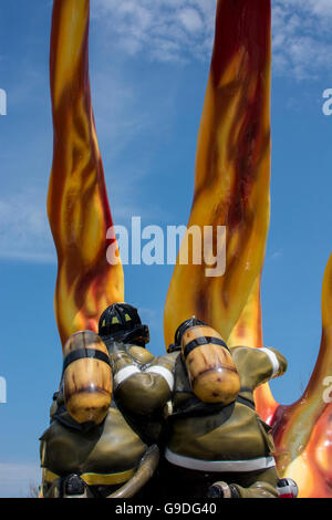 Ohio, Cleveland. Caduto Fire Fighters Memorial. Foto Stock