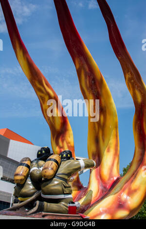 Ohio, Cleveland. Caduto Fire Fighters Memorial. Foto Stock