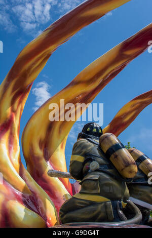 Ohio, Cleveland. Caduto Fire Fighters Memorial. Foto Stock