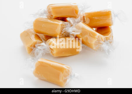Confezionate singolarmente o caramello fudge candy Foto Stock