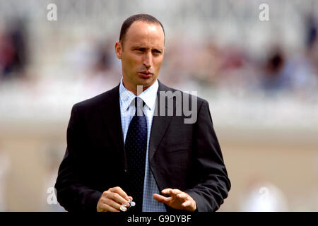 Cricket - Npower terzo test - Inghilterra / Sri Lanka - Trent Bridge. Ex capitano inglese Nasser Hussein Foto Stock