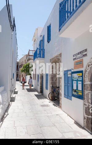 Strada stretta di Mandrachi, Nissiros (Nissiros), del Dodecaneso, Egeo Meridionale Regione, Grecia Foto Stock