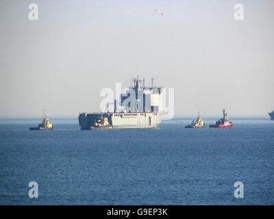 Lyme Bay Leaves Swan Hunter dopo la chiusura Foto Stock