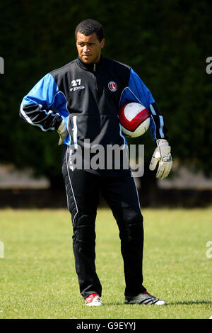 Calcio - fa Barclays Premiership - Charlton Athletic Training - Sparrows Lane. Charlton portiere atletico Darren Randolph Foto Stock