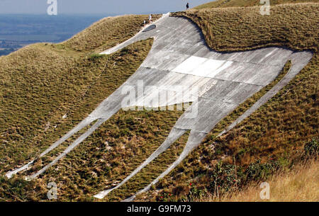 Edifici e monumenti - Westbury White Horse - Wiltshire Foto Stock