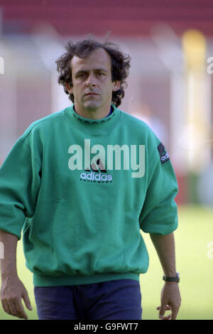 Calcio - Euro 92 Svezia - Gruppo 1 - Inghilterra / Francia - Malmo Stadion, Malmo. MICHEL PLATINI, RESPONSABILE, FRANCIA Foto Stock