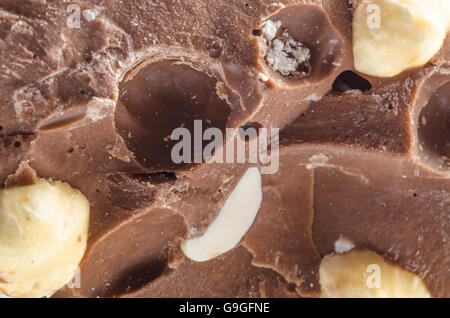 Cioccolato con Noci vicino il concetto di sfondo Foto Stock