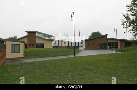 Premere il tasto di chiamata a Bulford tribunale militare Foto Stock