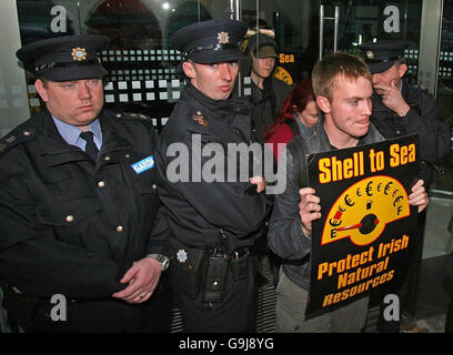 Protesta di Shell Foto Stock