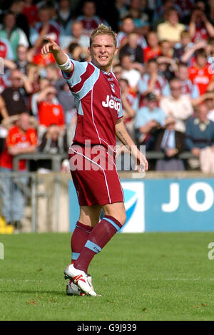 Calcio - Lega una partita - Scunthorpe v Doncaster. Scunthorpe ha Unito David Mulligan Foto Stock