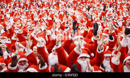 Santa run Foto Stock