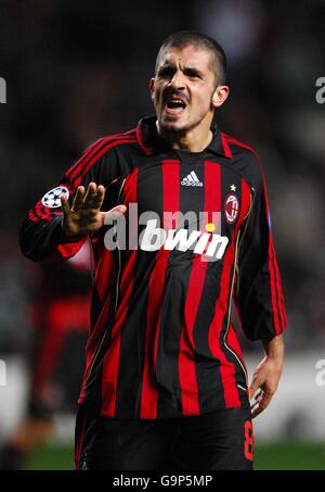 Calcio - UEFA Champions League - prima gara di Knockout - prima tappa - Celtic v AC Milan - Celtic Park. Gennaro Gattuso, AC Milano Foto Stock