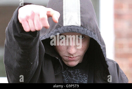 Hoodie 'srimprovero' crociata pistola Cameron Foto Stock