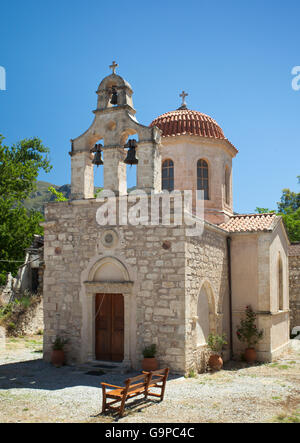 La piccola chiesa nel deserto Asomaton monastero a Amari, RETHIMNO, CRETA. Foto Stock