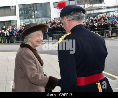 La regina visite Docklands di Londra Foto Stock