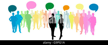 Business group di fumetti in diversi colori Foto Stock