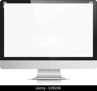 Questa immagine è un file vettore che rappresenta il monitor di un computer isolato di visualizzazione. Illustrazione Vettoriale