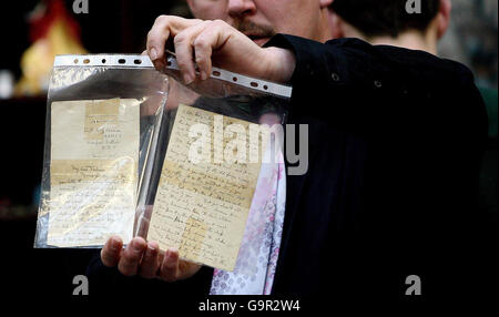 Lettera Chavasse venduta all'asta Foto Stock