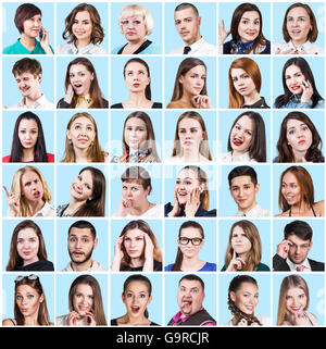 Persone che esprimono emozioni diverse Foto Stock