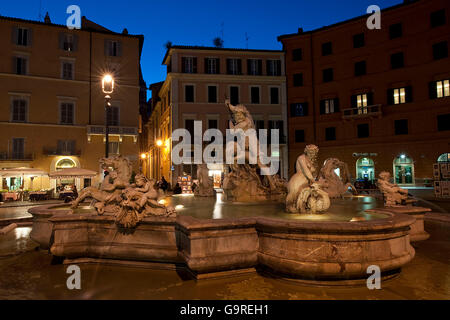 Fontana del Nettuno, da Gian Lorenzo Bernini, Piazza Navona, Roma, Lazio, Italia / Fontana del Nettuno Foto Stock