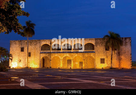 Palazzo di Columbus' figlio diego Colon, casa del governatore, la storica città vecchia, Santo Domingo, Repubblica Dominicana / Columbus Palace, Casa Colon Foto Stock