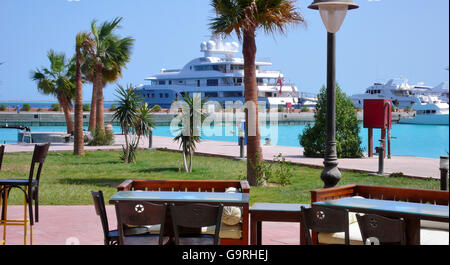 Nuova Marina, Marina Boulevard, yacht harbour, Hurghada, Egitto Foto Stock