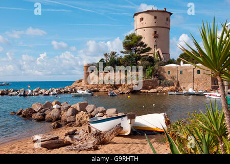 Donjon, Castello di Porto Campese, Giglio, Isola del Giglio, Toscana, Italia, Europa Foto Stock