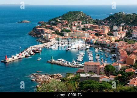 Giglio porto Isola del Giglio, Toscana, Italia, Europa Foto Stock