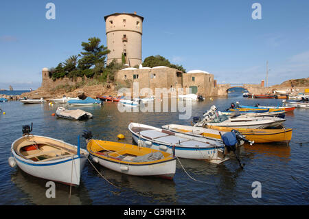 Donjon, Castello di Porto Campese, Giglio, Isola del Giglio, Toscana, Italia, Europa Foto Stock