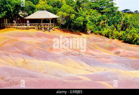 Sette terre colorate, Chamarel, Mauritius, Africa / Chamarel Foto Stock