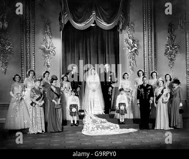 Royalty - La Principessa Elisabetta e il Duca di Edimburgo Wedding - Abbazia di Westminster Foto Stock