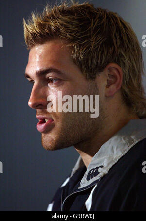 Rugby Union - RBS 6 Nations Championship 2007 - Francia contro Scozia - sessione di formazione Scozia - Murrayfield. Sean Lamont in Scozia durante una conferenza stampa a Murrayfield, Edimburgo. Foto Stock