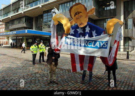 Barclays protesta Foto Stock